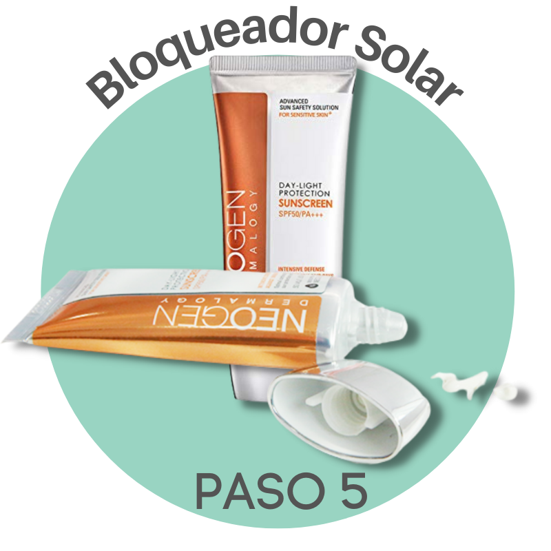 bloqueador solar, proteccion solar, cuidado facial, neogen, rutina coreana, los 10 pasos